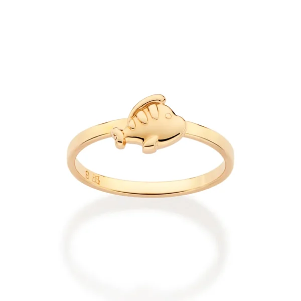 ANEL SKINNY LINGUADO BANHADO A OURO 18K