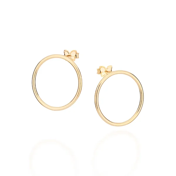 BRINCO ARGOLA FRONTAL BANHADO AO OURO 18K - TAM.ÚNICO