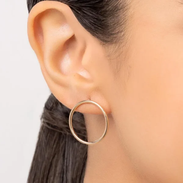 BRINCO ARGOLA FRONTAL BANHADO AO OURO 18K - TAM.ÚNICO - Imagem 2