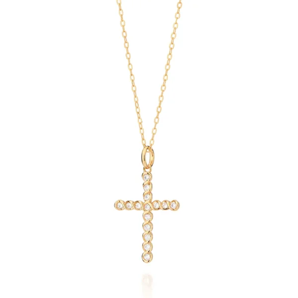 PINGENTE CRUZ BANHADO A OURO 18K COM ZIRCÔNIAS - TAM.ÚNICO - Image 3