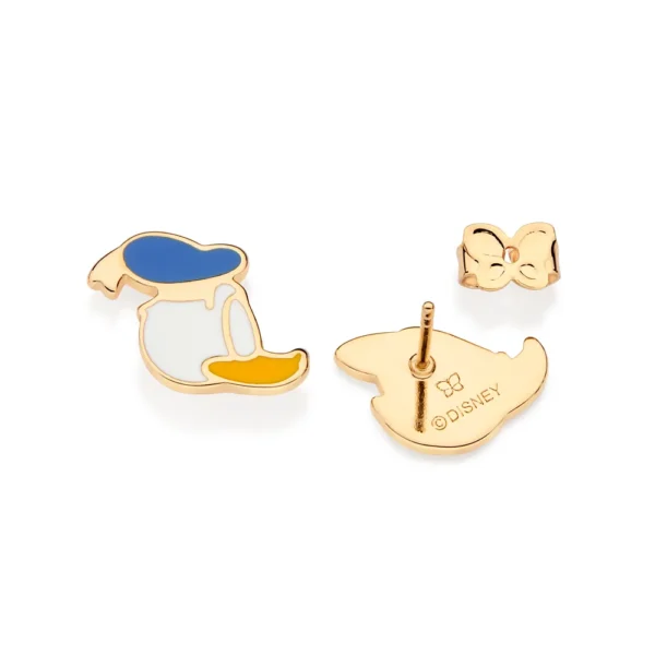 BRINCO DONALD E MARGARIDA BANHADO A OURO 18K COM APLICAÇÃO DE RESINA - TAM.ÚNICO