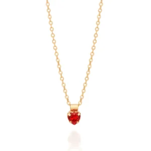 GARGANTILHA CORAÇÃO BANHADA A OURO 18K COM CRISTAL - TAM.50