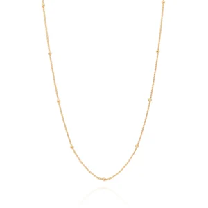 GARGANTILHA BANHADA A OURO 18K COM BOLAS - TAM.42