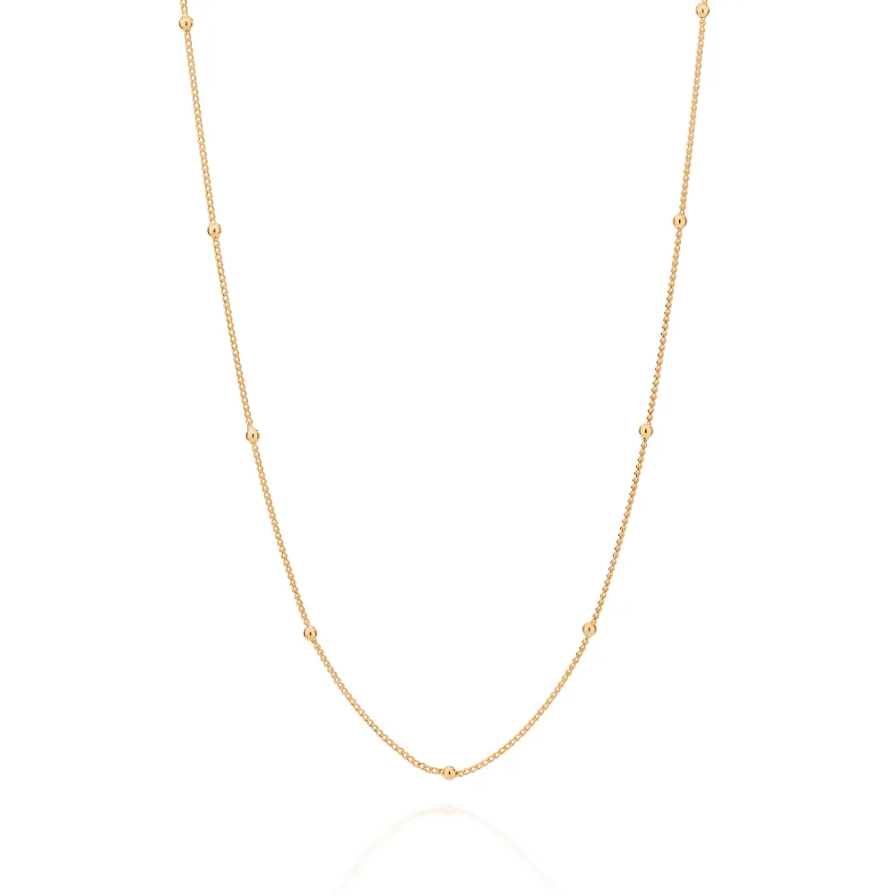 GARGANTILHA BANHADA A OURO 18K COM BOLAS - TAM.42