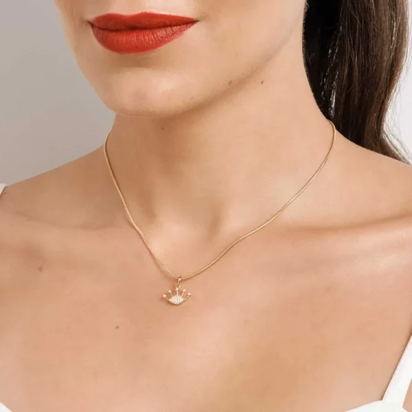 PINGENTE OLHO GREGO BANHADO A OURO 18K COM ZIRCÔNIAS - TAM.ÚNICO - Image 2