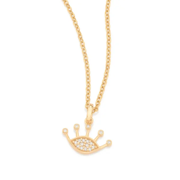 PINGENTE OLHO GREGO BANHADO A OURO 18K COM ZIRCÔNIAS - TAM.ÚNICO - Image 3