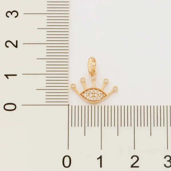 PINGENTE OLHO GREGO BANHADO A OURO 18K COM ZIRCÔNIAS - TAM.ÚNICO - Image 4